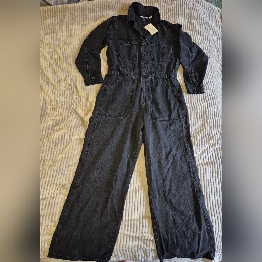 Universal Thread Black Denim Jumpsuit - Picture 2 of 6
